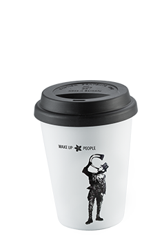 Coffee Island Premium Mug (wake up people-380ml-black lid)